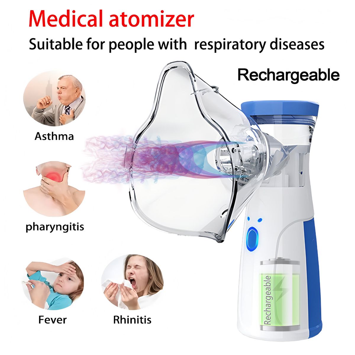 Portable Mesh Nebulizer – Silent Fast & Travel-Friendly